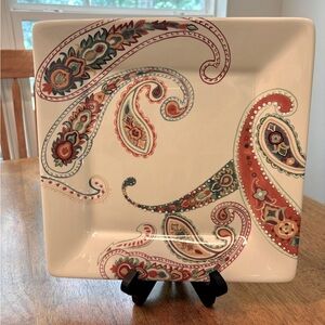 Tabletops Unlimited Misto Multi Paisley Square Dinner Plates Selling Separately